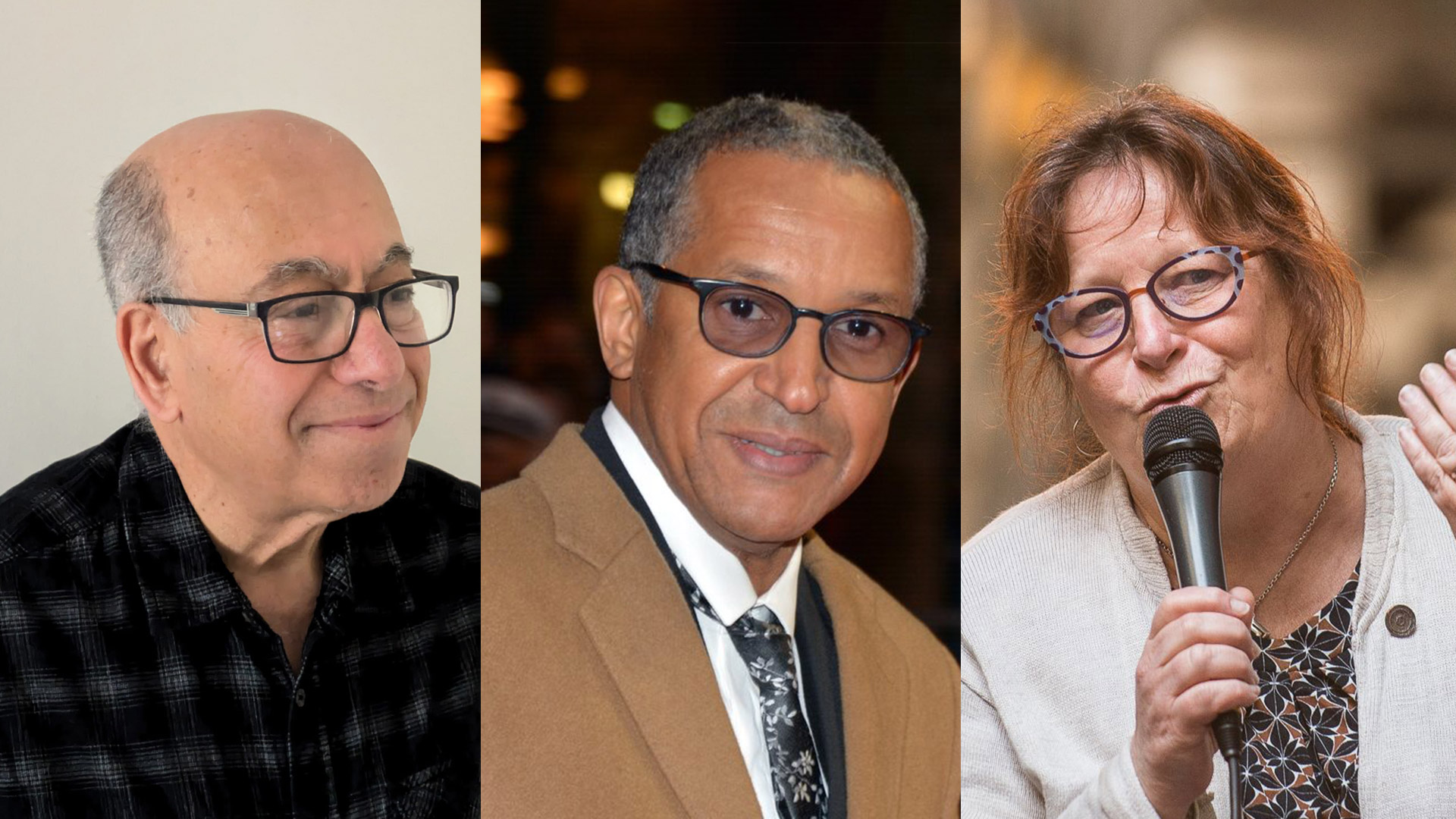 Mouhieddinne Cherbib © Mouhieddinne Cherbib / Abderrahmane Sissako © Georges Biard CC BY SA 3.0 / Armelle Mabon © Yves Monteil