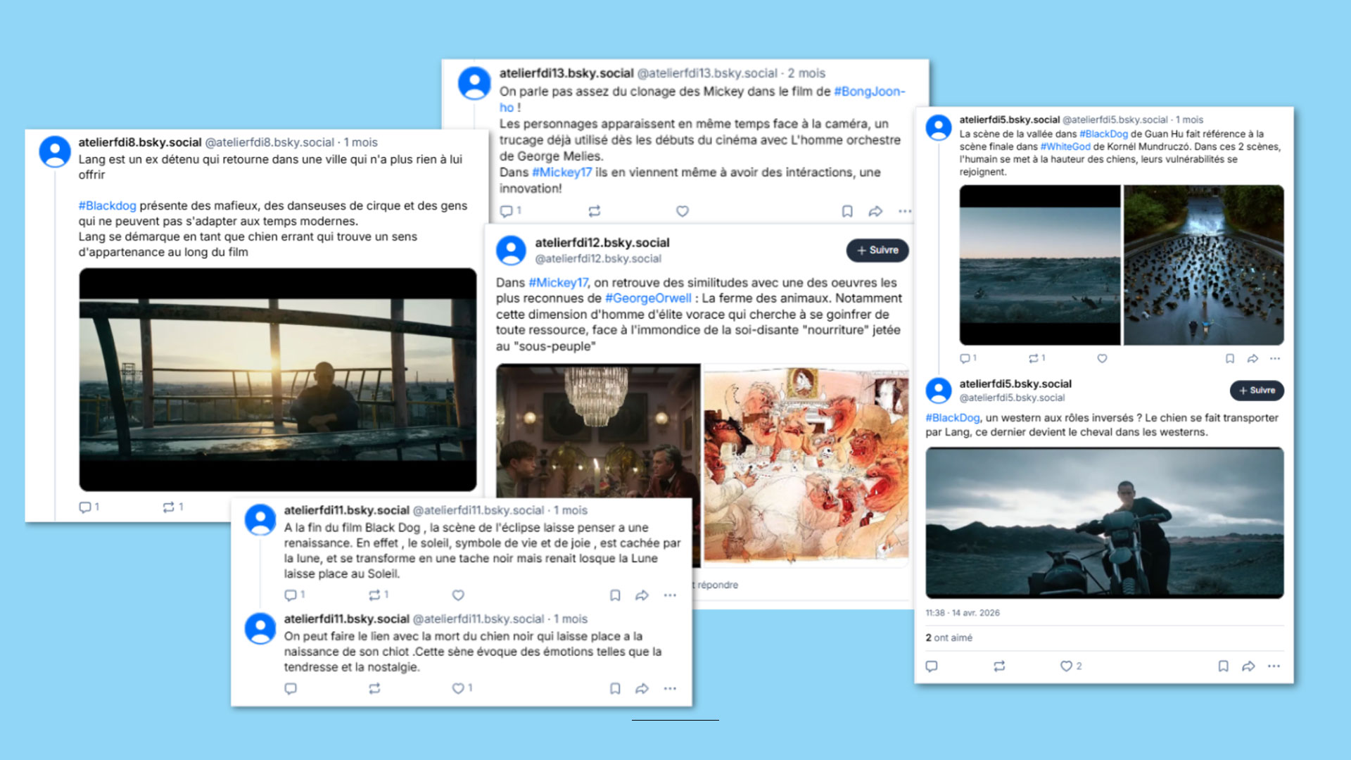 Tweet des élèves sur Bluesky lors d'un atelier © @Lesfdi