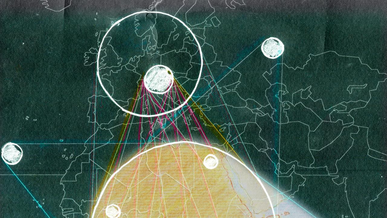 Là où mur.murent les frontières, détail de l'affiche, par Mathieu Lemarié